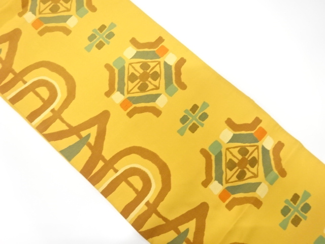 抽象花模様織り出し袋帯